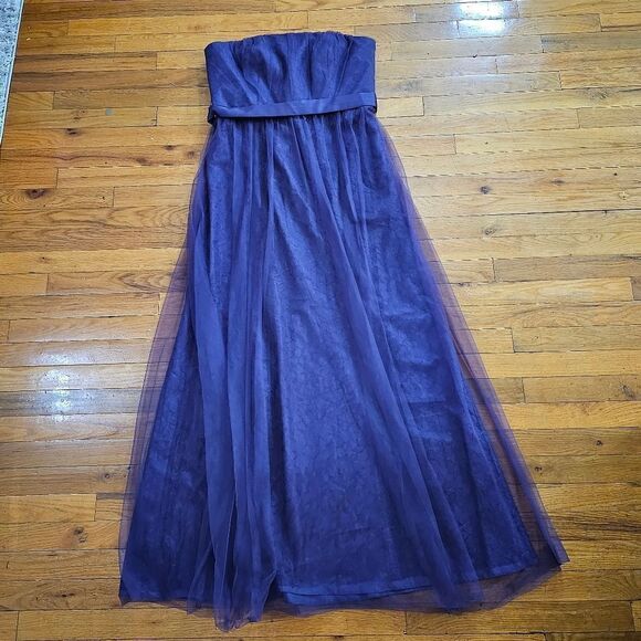 White By Vera Wang Strapless Maxi Dress Size 14 - Picture 6 of 12